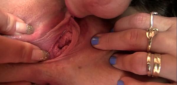  His lesbian mommy licking and toying teen pussy